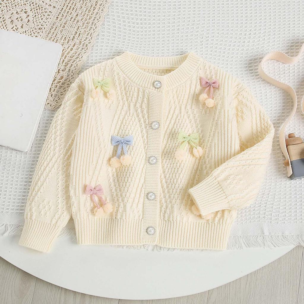 Stylisches gestricktes Oberteil für Mädchen mit 3D, niedliche Bonbonfarbe Bluse für lässige Alltagskleidung