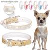 Pet Collar Soft Texture Decorative Adjustable Dogs Inlaid Rhinestone Collar Pet Supplies