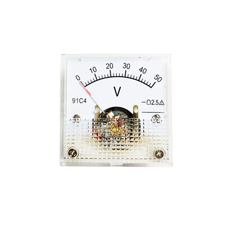 DC Voltmeter Analog Voltage Meter Mechanical Pointer Type 91C4-V Volt Meter 45*45mm
