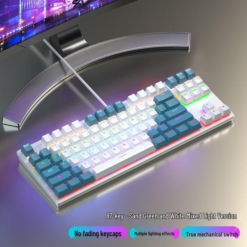 87/104 Key Mechanical Keyboard with Blue, Black, Red, Brown Switches for Gaming and Typing - Wired Universal for Desktop/Laptop