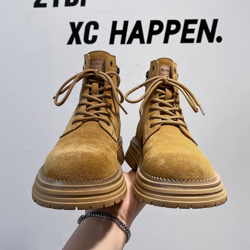 Martin boots men's 2024 autumn new rhubarb boots thick-soled retro tooling boots couple shoes 81589-A