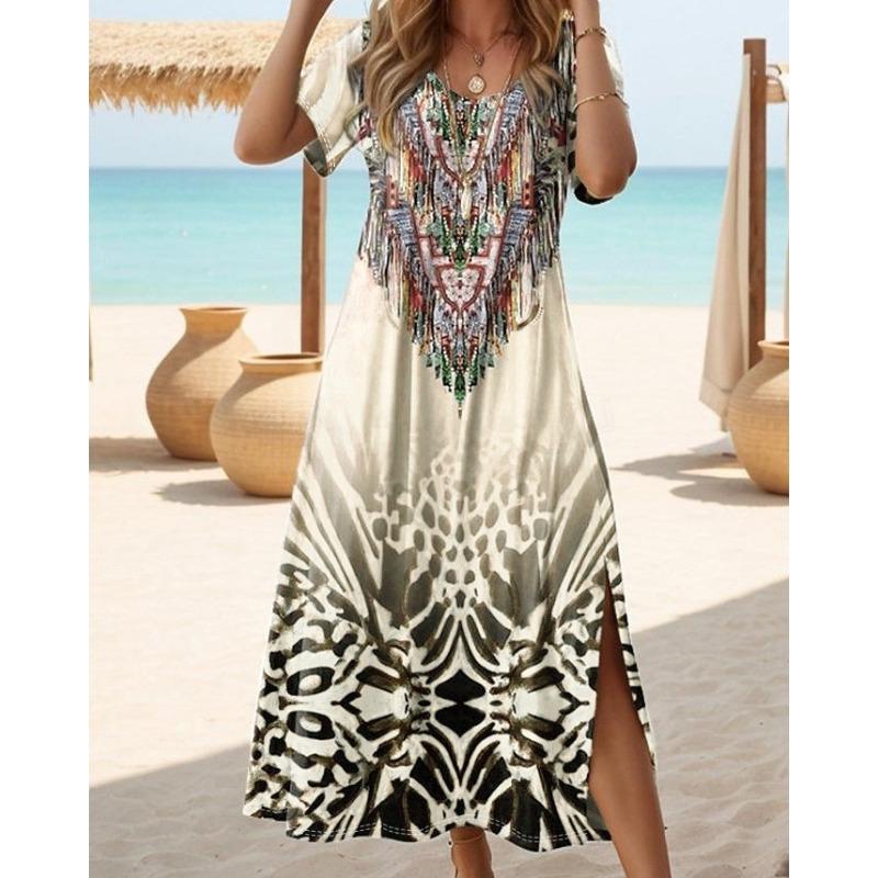 

Женская мода Лето Весна Короткие рукава с круглым вырезом Свободная талия Повседневные платья XXL жёлтый