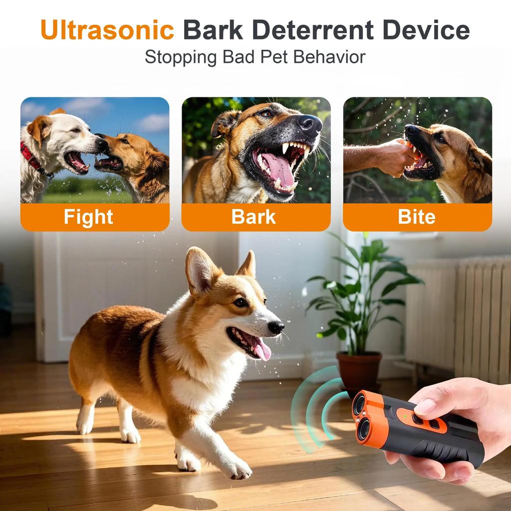 Ltrasonic Bark Control Device - Portable Stop Barking Training Tool for Dogs, Safe and Effective Electronic Pet Trainer