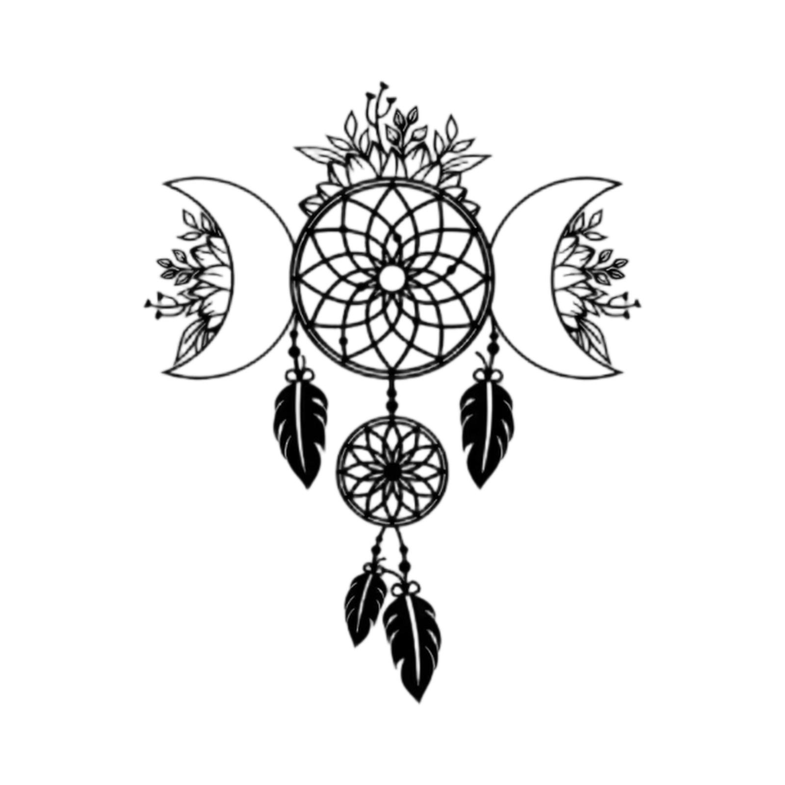 

Metal Wall Art Dreamcatcher with Moon Phases Decorative Hanging Sculpture for Modern Minimalist Home and Office Wall Decoration one size чёрный