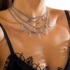 Accessories, Multi-layer Heart-shaped Butterfly Punk Necklace for Women, Simple Star-shaped Stacked Metal Necklace.