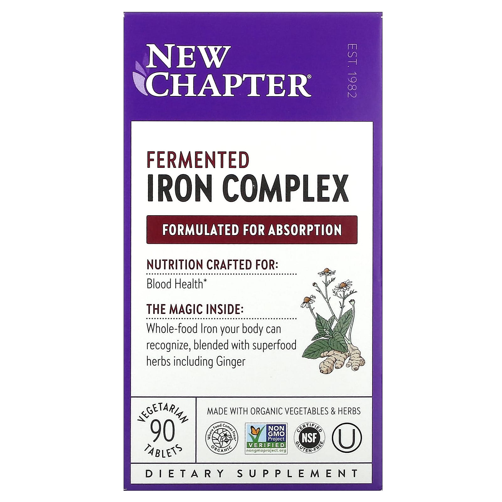 

Fermented Iron Complex, Vegetable Tablets, 90 Tablets