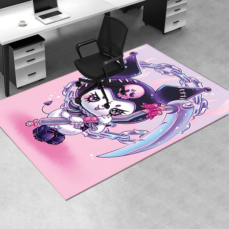 Office Rug Gothic Kawaii, Skull Cute Anti-Slip Rug, Machine Washable for Living Room, Bedroom, Office, Multiple Sizes, Bedroom Mat, Decorative Mat, Du