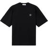 Logo-Aufnäher Rundhals Kurzarm T-Shirt Herren Oberteile Schwarz K2S152100025S0115-V0029