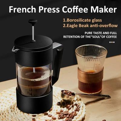 350ML/600ML/1000ML French Press Koffiezetapparaat Hoog Borosilicaatglas Huis Koffiezetter Melkschuimopschuimer Koffie Accessoires