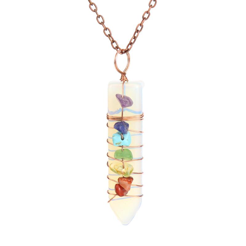 TikTok Live Handcrafted Rose Quartz Crystal Sword Pendant Necklace