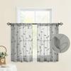 1pc Garden Style Embroidered Leaf Pattern Sheer Curtains, Rod Pocket Polyester Drapes for Bedroom, Living Room, Kitchen - Machine Washable
