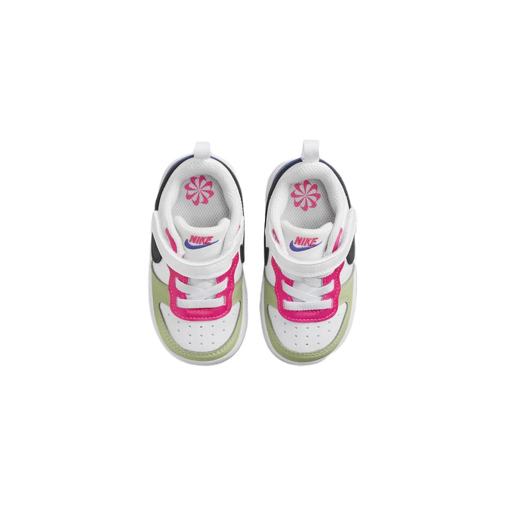 Nike Court Borough Low Recraft TD White Multi-Color Baby Sneakers Fierce-Pink Light-Ultramarine Dark-Obsidian DV5458-108