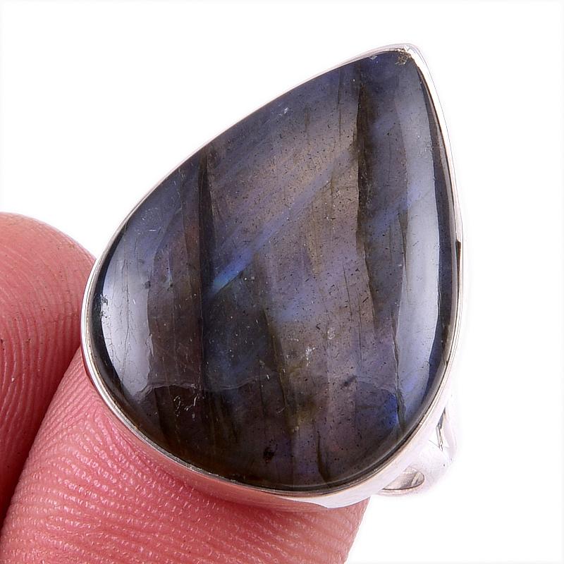 

Natural Labradorite Gemstone 925 Solid Sterling Silver Jewelry Ring Size 9 M1K38