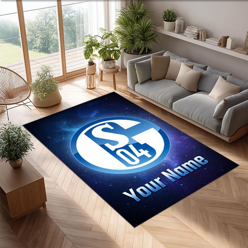 Tappeto in Velluto di Cristallo Stampato Schalke 04 FC Tappeto Antiscivolo in Velluto di Cristallo Per Divano Camera da Letto Decorazione Interna per la Casa