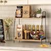 Wood and Iron Double-Layer Desktop Organizer and Spice Rack