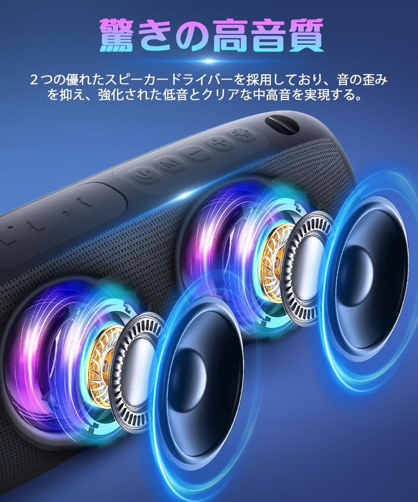 2025-inch Bluetooth Speaker, 24-Hour Continuous Playback, Enhanced Bass, Bluetooth 5.3, True Wireless Stereo, TWS Function, Type C Rechargeable, LED