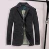 Men Fall Spring Jacket Solid Color Long Sleeve Lapel Loose Single-breasted Multi Pockets Buttons Suit Jacket Fall Spring Coat