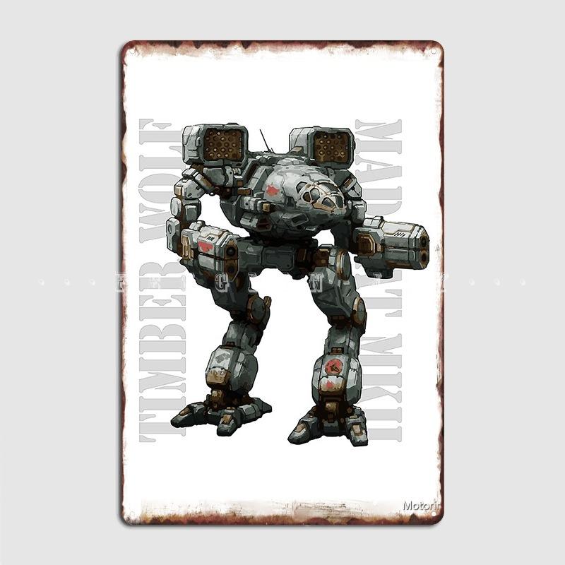 

Mech Timber Wolf Madcat Mkii Metal Sign Wall Cave Living Room Create Wall Plaque Tin Sign Poster 20x30cm