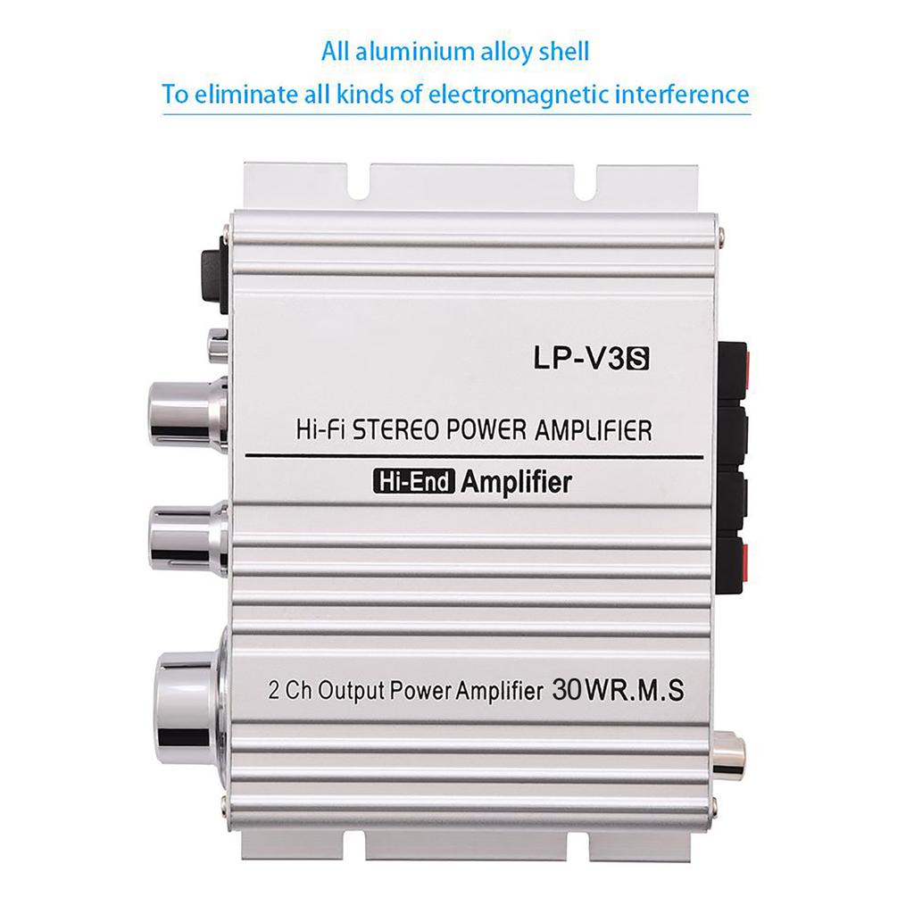 2 Channel HiFi Stereo Auto Car   Power Amplifier Digital Amp Silver