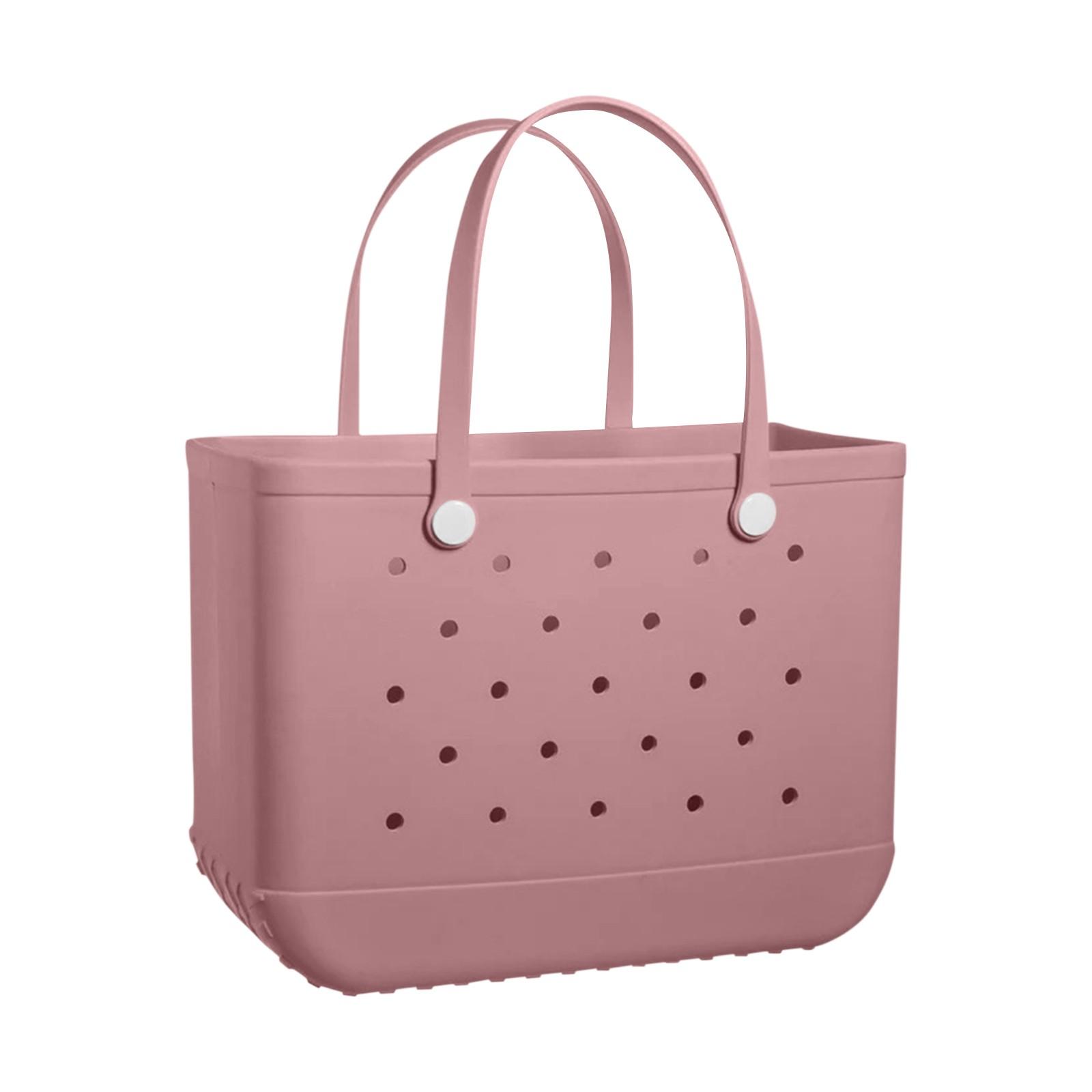 

Beach Bag Storage Bag Handbag Color Eva Hole Large Storage Bag, Outdoor Tote Bag Portable Travel Bags One Size рожевий