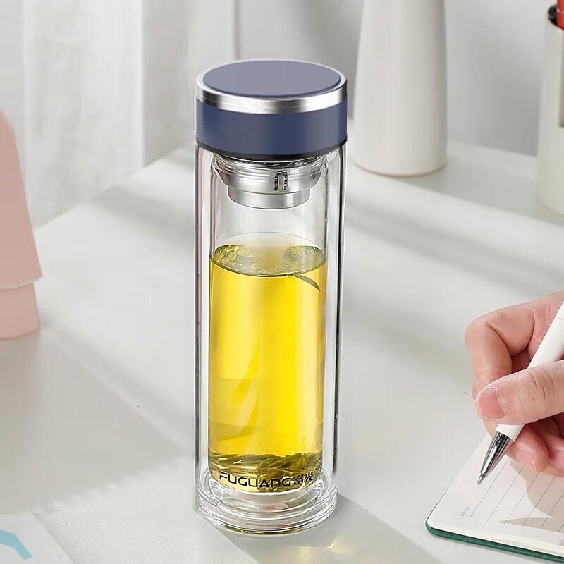 Fuguang Zhikang Double-Layer Glass Tea Infuser Bottle