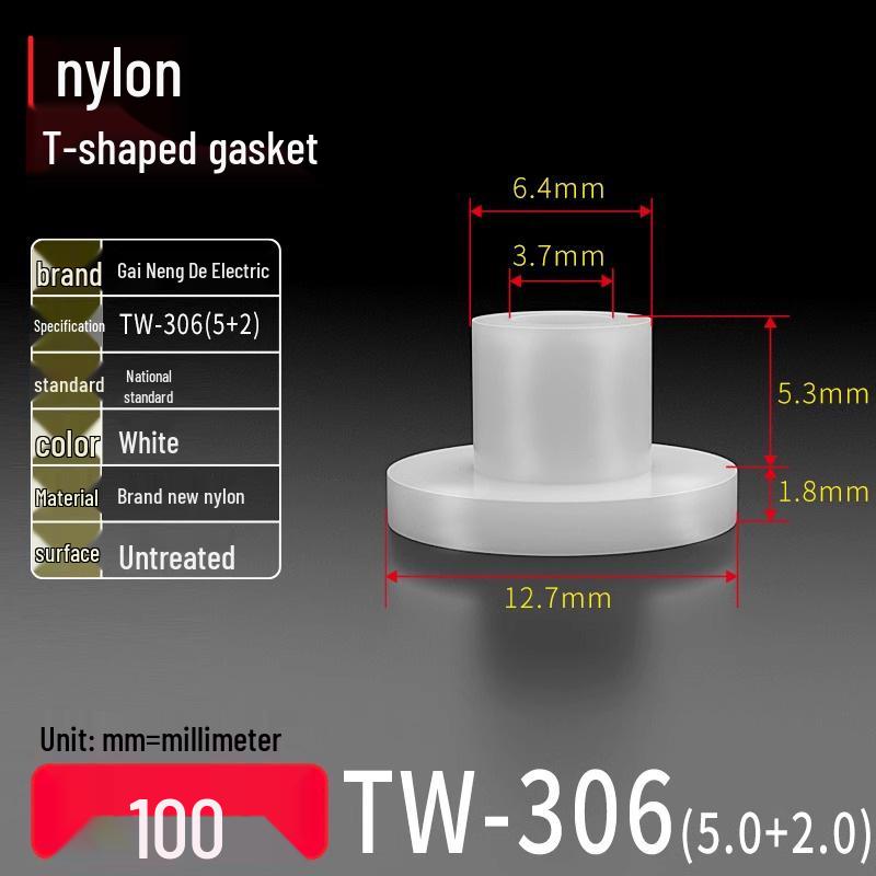 T-förmiger Nylon-Kunststoff-Dichtungsring und Schraubwellenhülse (Für dich: M2-M35)