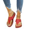 Summer large size toe wear beach sandals flat bottom thick bottom slope heel slippers women