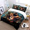 Set Biancheria da Letto Carino con Topo 3 Pezzi Adorabile Topo di Campo con Stampa Buco nel Legno Set Copripiumino Fantasia Animalier Bizzarra per Camera da Letto dei Bambini