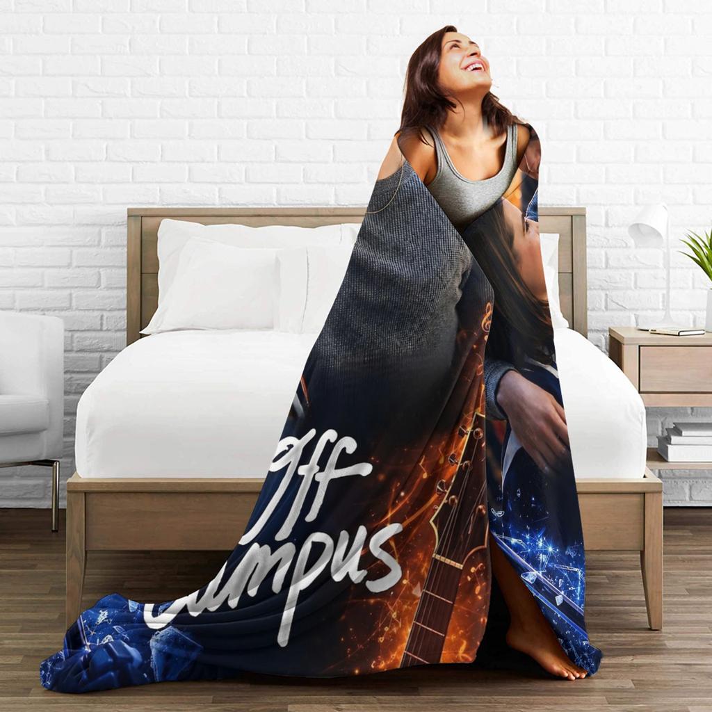 Off Campus Hannah and Garrett  Blankets Flannel Spring Autumn  Breathable Soft Throw Blankets for Sofa Couch Bedspread