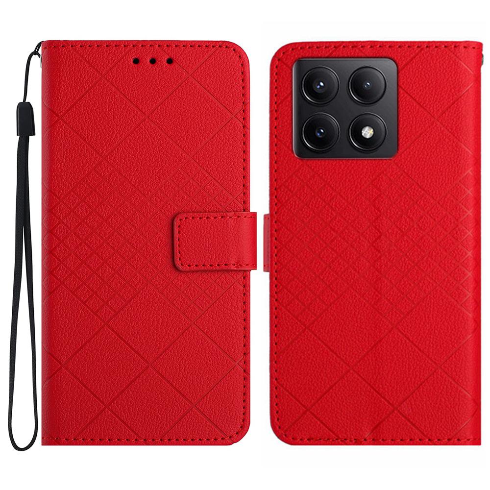 HT06 For Xiaomi 14T Pro Wallet Phone Case Imprint PU Leather Flip Folio Cover