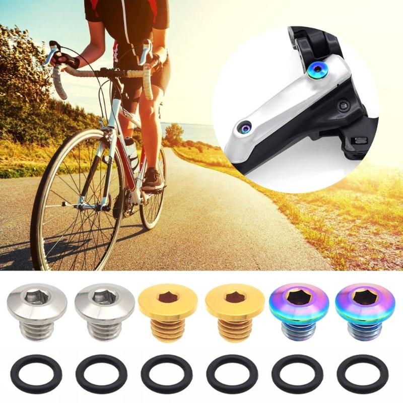 2pcs Bicycles Oil Cover Screws Durability Colorful Bicycles Bleeds Screws for Bike Brake Lever