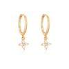 925 Silver Needle Zircon Flower Pendant Stud Earrings For Women Classic Jewelry Light Accessories