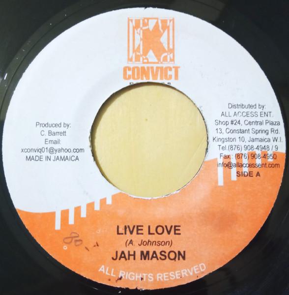 

7-дюймовая пластинка JAH MASON IOCTANE X CONVIQ Live Love Spare Life NONE Convict Records Ямайка Регги Ска Даб Б/у