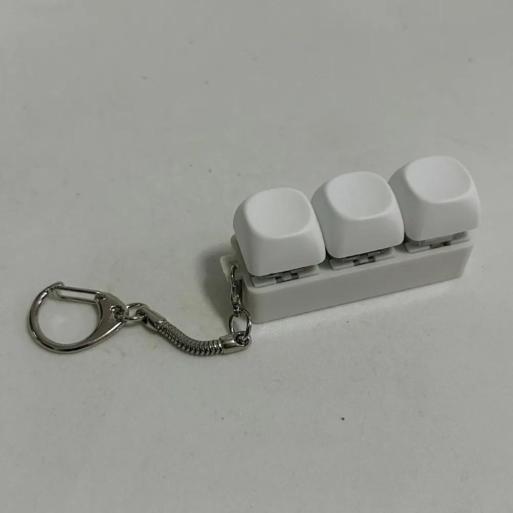 New Fidget Keychain DIY Keyboard Fidget Keychain Keys Button Relief Stress Finger Keyboard Cap 4/9Keys Pass The Time Clicker Toy