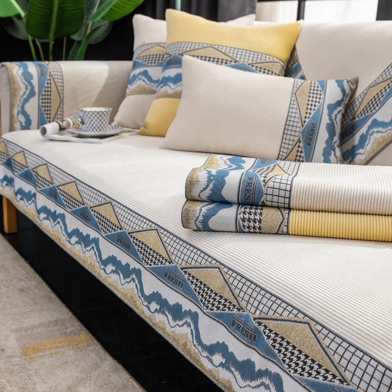 

Подушка для дивана на все времена года, нескользящая подушка, современный простой зимний чехол для дивана, полное покрытие, утолщенное тканевое полотенце 110*240cm