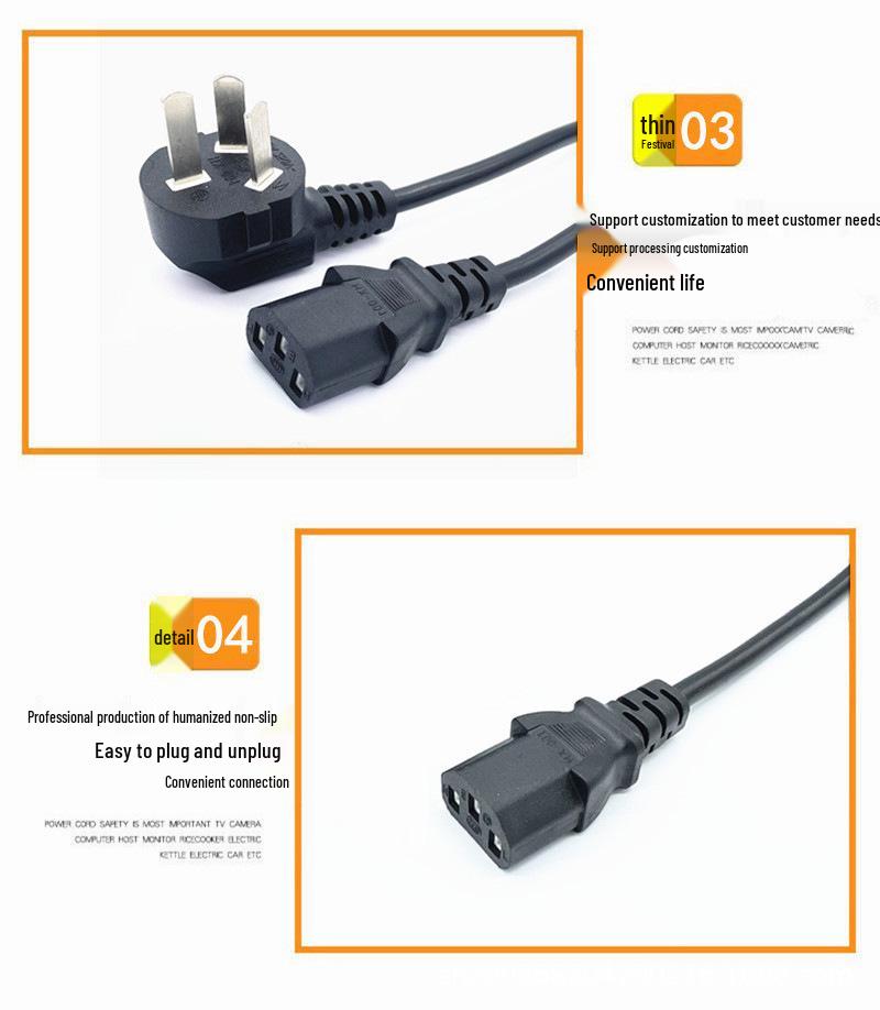 25-Pack US Standard C13 AC Power Cords for Computers, Monitors, Projectors, and Appliances