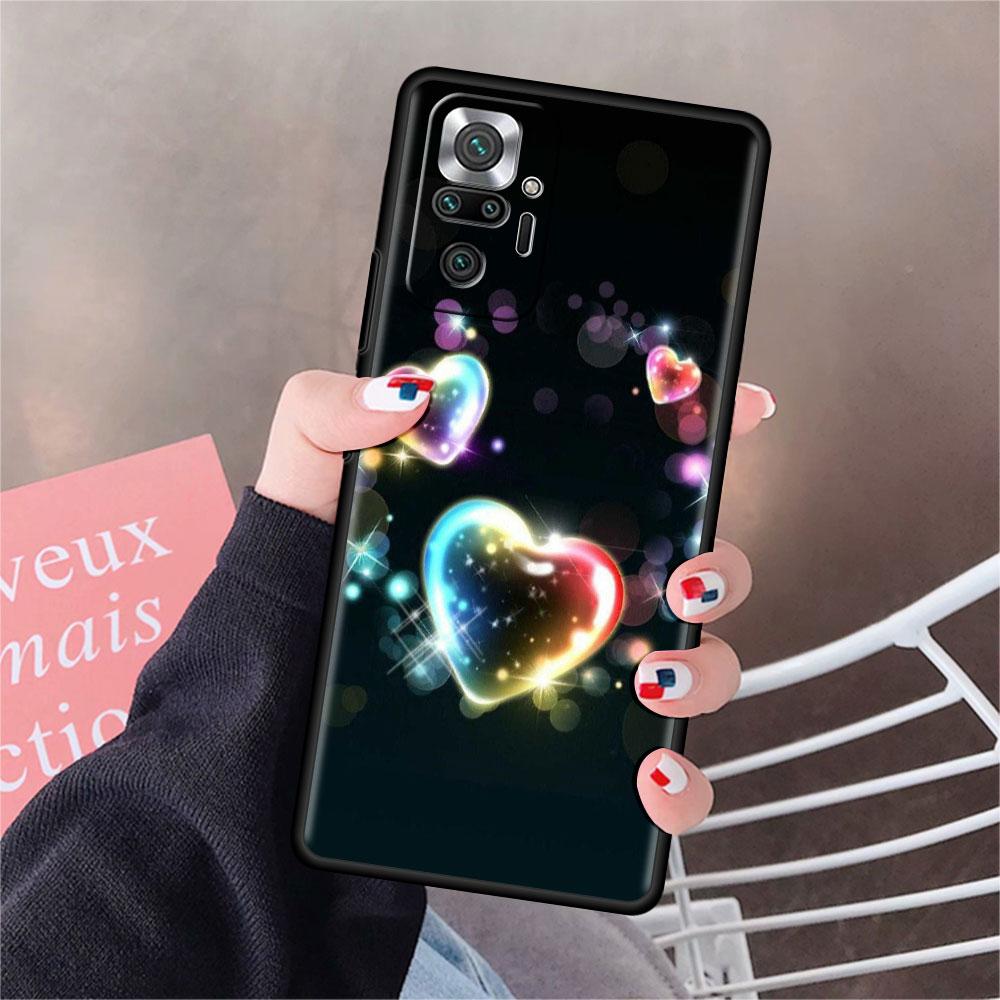 

Чехол для Xiaomi Redmi Note 10 9 11 Pro, мягкий чехол для телефона 10S 9S K40 8 9A 9C 9T 7 10C 8T, силиконовый чехол Love You Pink Hear Shell Redmi Note 7