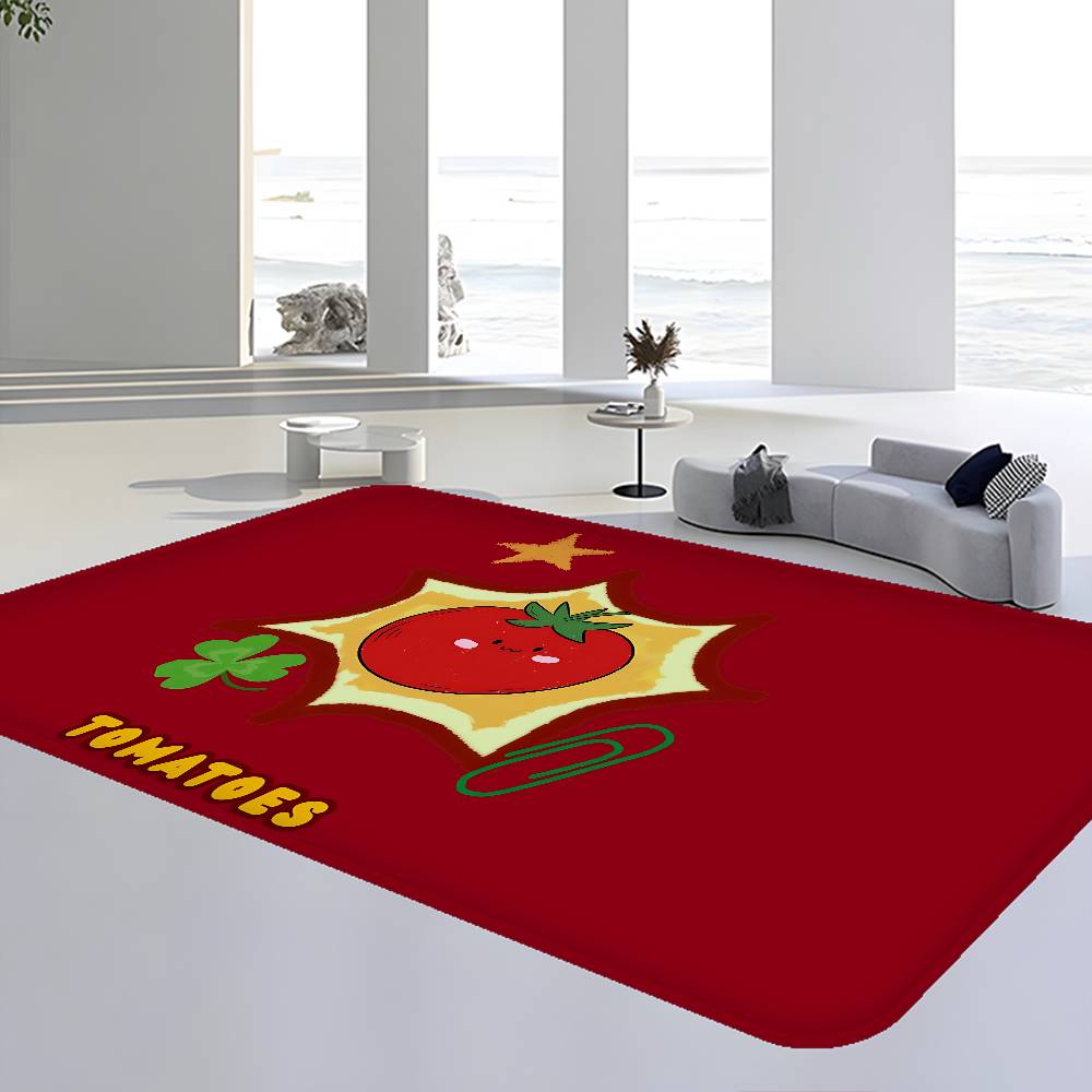 Cartoon Tomato Pattern Entrance Door Mat Nordic Style Home Doormat Bathroom-Toilet Mats Bedroom Hotel Decor Mat