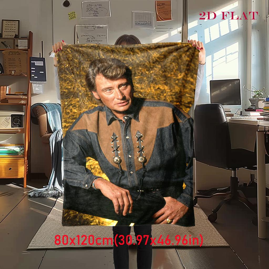 Rock Legend Johnny: Fire Music blanket Home Decor Suitable for all seasons Machine washable Nap Blanket Digital printing