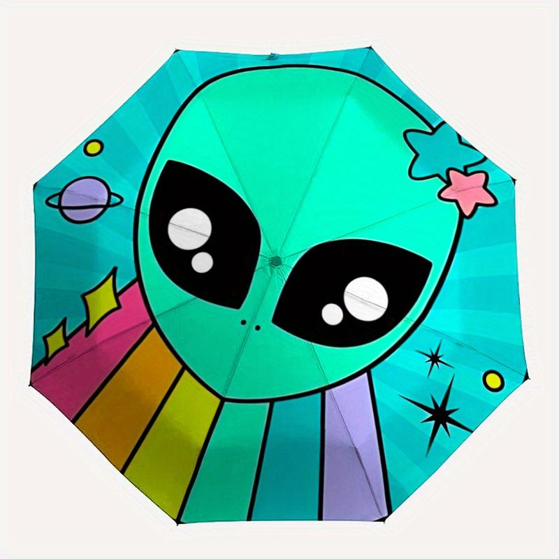 

1pc Alien Automatic Open/Close Umbrella, Ideal Fan Gift for Birthday, Christmas, Outdoor Essentials, Trendy Fashion yy250828019