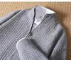 Men's 100% Pure Wool Thickened Half-High Collar Zipper Cardigan Sweater for Autumn/Winter