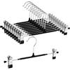 ZPOW Clip Pants Hangers with 360° Rotating Hook, Adjustable Size, 8pcs, Black