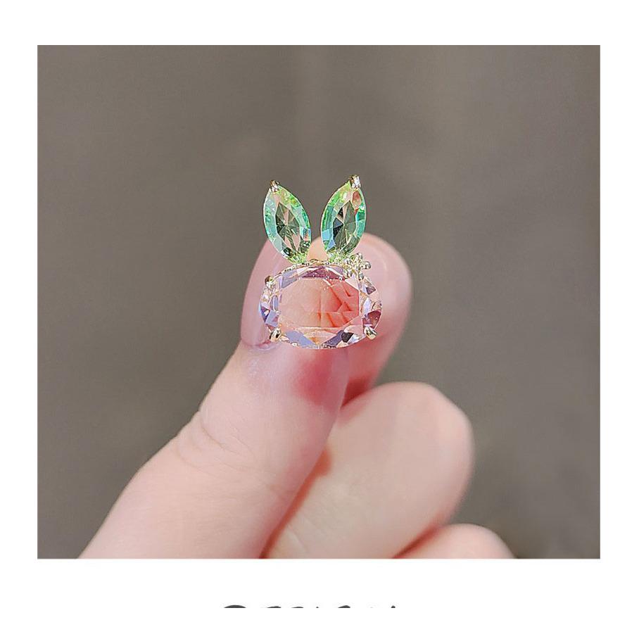 2024 Cute Crystal Rabbit Brooch for Women - Japanese Style Anti-Exposure Collar Pin