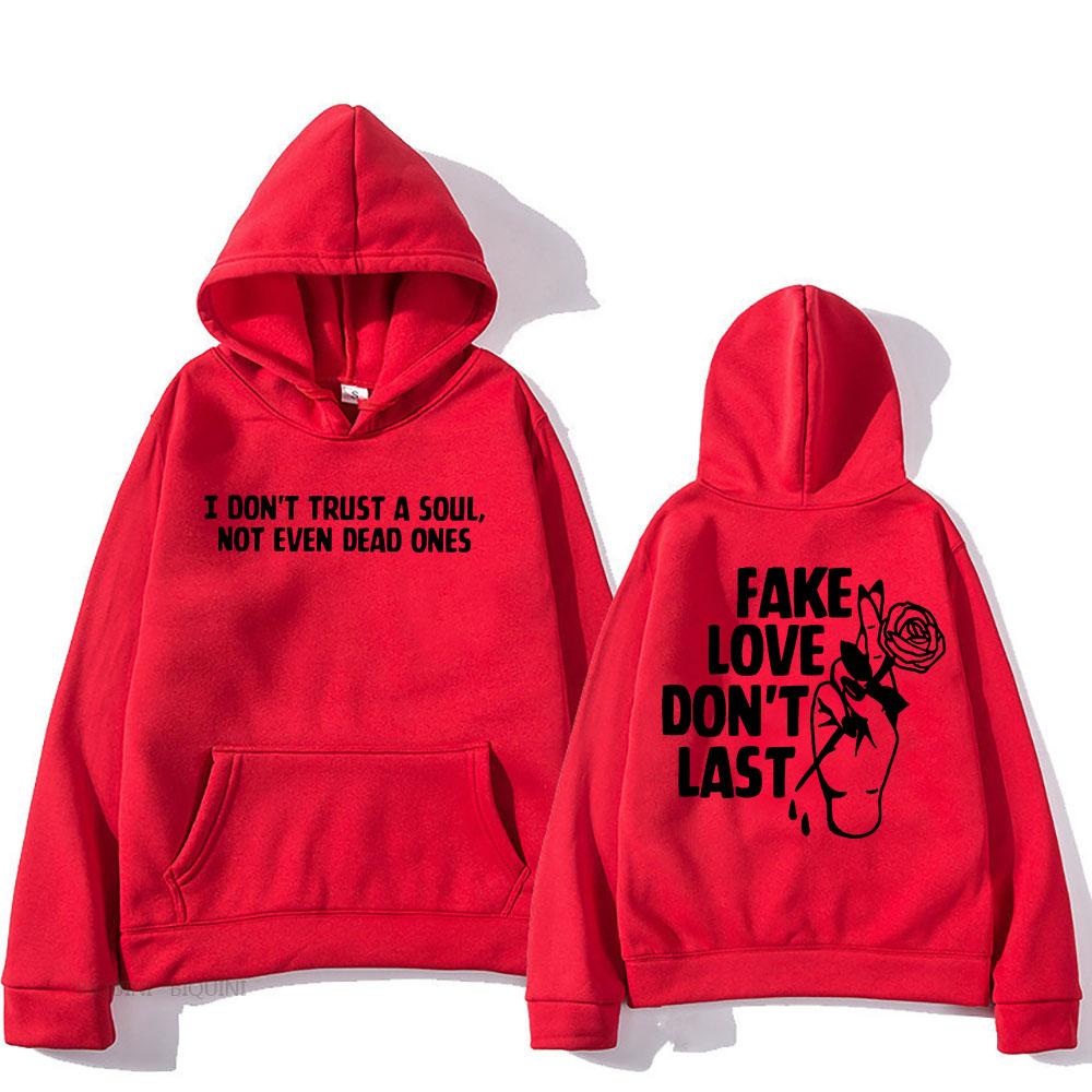 Fake Love Don't Last Hoodies Rapper Mgk Machine Gun Kelly Sweatshirts for Men/Women Hip Hop Graphic Printing Pullovers Hooded