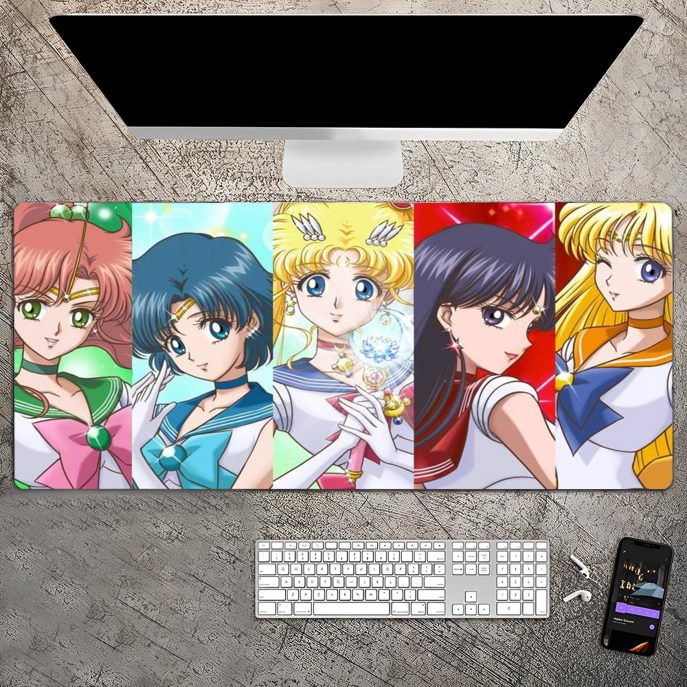 Cute S-Sailor-Moon Mousepad Custom Skin Desktop Desk Mat Kawaii Gaming Accessories Students Writing Pad for PC Computer Table