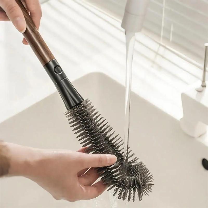 2 In 1 Milk Bottle Brush Cup Scrubber Glass Cleaner Kitchen Cleaning Tool Long Handle Drink Bottle Glass Cup Cleaning Brush