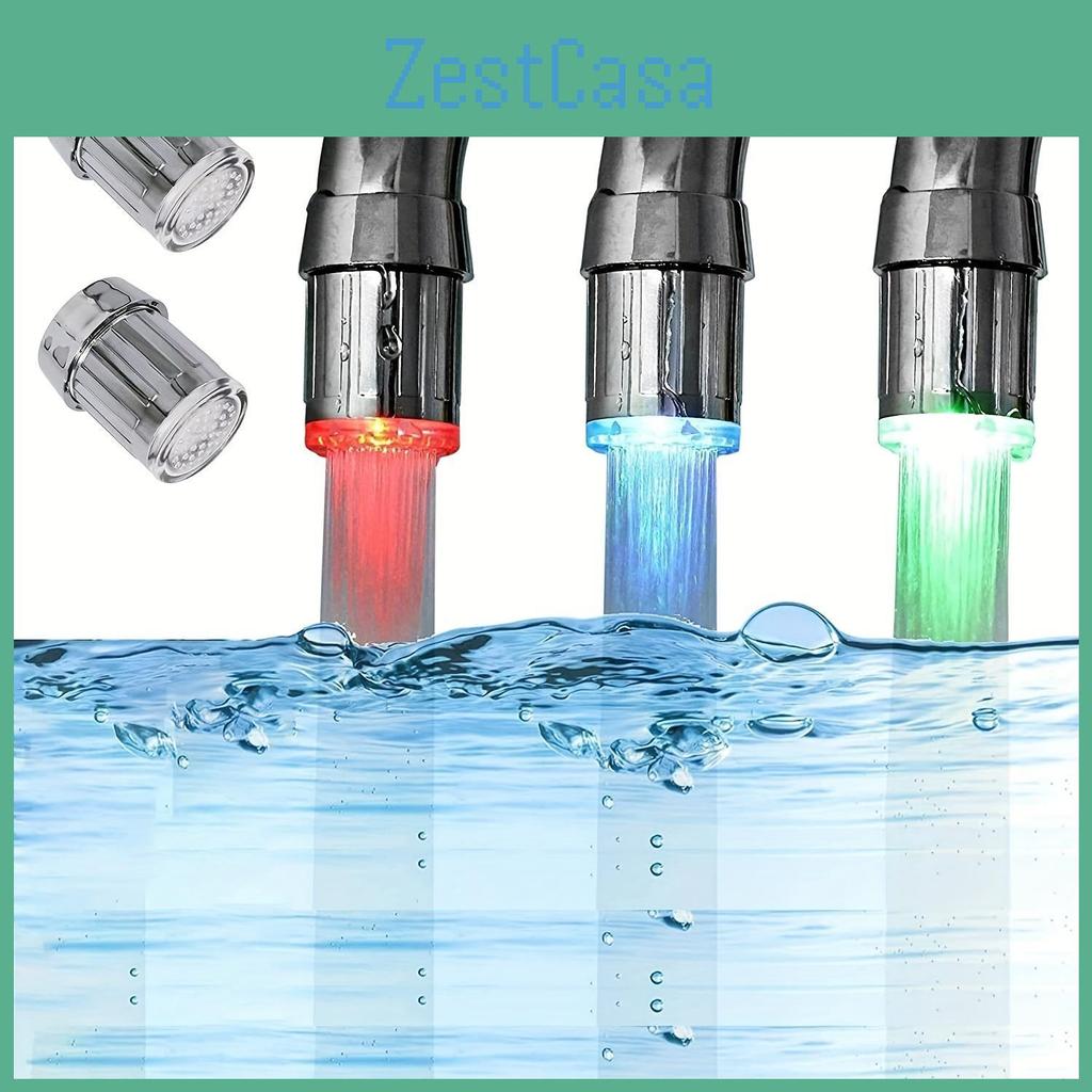 Temperature Sensitive Water Led 3color Faucet Light Color Changing Water Stream Faucet Tap For Bathroom