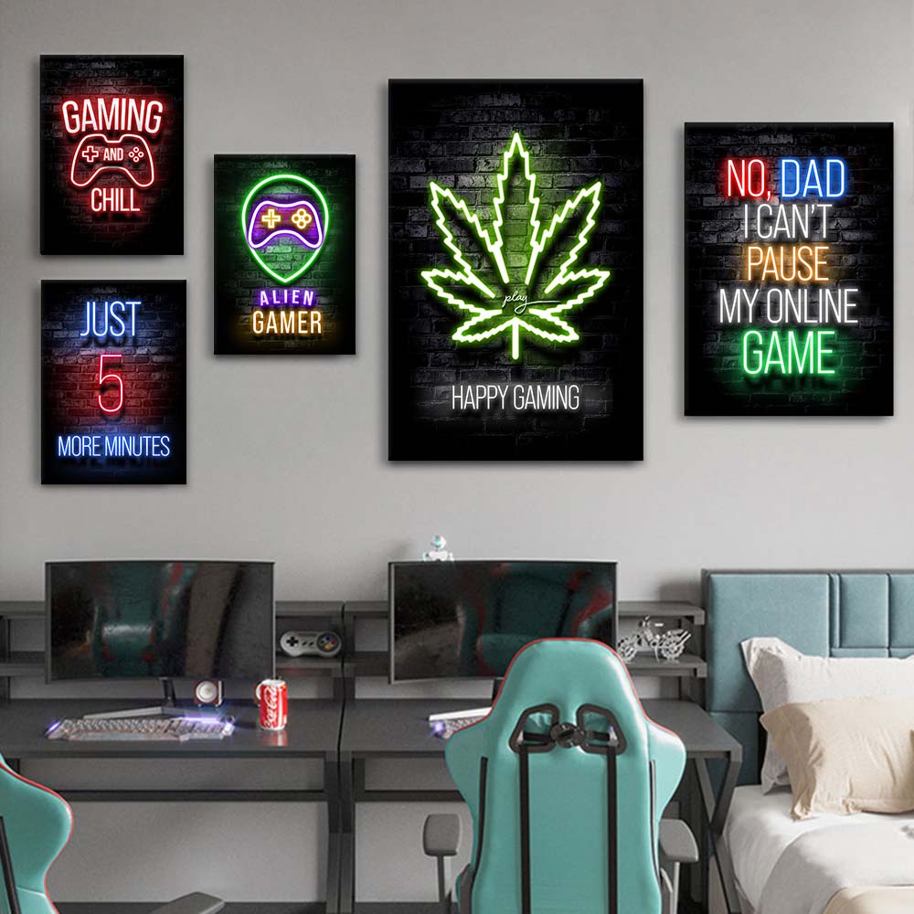 

Плакаты с играми для детской игровой комнаты с интересными светящимися эффектами Цитаты из игр