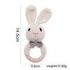 Handmade Crochet Animal Rattle Set Natural Beech Wood Ring Built In Bell Sound Teething Relief Fine Motor Skills Baby Toys Gift