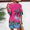 Women's Tropical Style Casual Loose Short Sleeve Dress